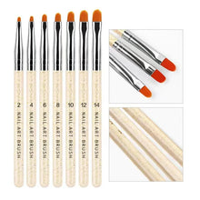 Load image into Gallery viewer, 12 Pcs Nail Art Brush Set - Flat, Fan, Liner, Dotting Pen - Acrylic Gel UV Polish Tools