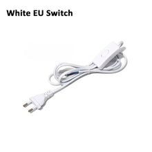 Load image into Gallery viewer, White/Black EU Plug button 303 switch power cord 2pin wire desk lamp switch cable AC 220V Extension Power Cord Switch