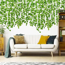 Load image into Gallery viewer, Artificial Green Ivy Leaf Rattan Creeper Leaves Vine Hanging Garland DIY Fake Flowers Plants for Garden Wedding Party Home Decor