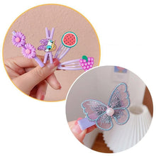 Load image into Gallery viewer, 14PCS Baby Girl Hair Clips Set - Flower Fruit Cartoon Barrettes &amp; Rubber Bands