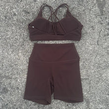Load image into Gallery viewer, Solid Color Gym Bike Yoga Set Short Legging Cross Back Sport Bra 2pc Tracksuit Athletic Women Gym Suit Comprehensive Training Jo