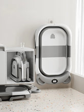Load image into Gallery viewer, Portable Travel Bathtub, Collapsible Baby Bathtub, with Thermometer &amp;1Soft Floating Cushion, with Drain Hole,For Baby 0-36 Month