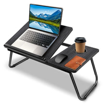 Load image into Gallery viewer, Laptop Desk, Laptop Bed Table with Foldable Legs &amp; Cup Slot,Reading Holder Notebook Stand Breakfast Bed Tray Book Holder for Bed