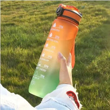 Load image into Gallery viewer, 1L Large Capacity Gradient Water Bottle with Straw, Leakproof &amp; Time Marker for Fitness