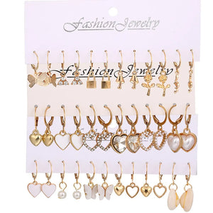 Variety Earring Set! 18 Pairs, Trendy Styles, Summer