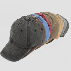 Vintage Washed Cotton Baseball Cap - Parent Kids Snapback Sun Hat