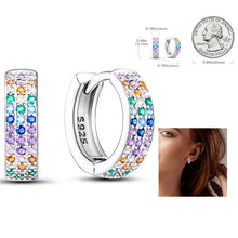 Load image into Gallery viewer, 925 Silver Hoop Earrings  For Woman Pendientes Zircon Heart Shape Star Eardrop Original Earring Fashion Jewelry