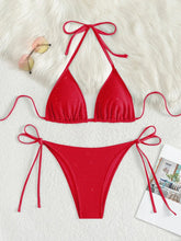 Load image into Gallery viewer, Shiny Sparkling Halter Strappy Bikini 2025 High Cut Bikinis Female Swimsuit Women Swimwear Two-pieces Bikini Set Bathing Suit