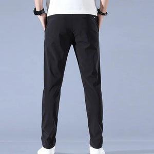 Men's Ice Silk Pants - Summer 2023 Business Casual Straight Leg Elastic Sweatpants