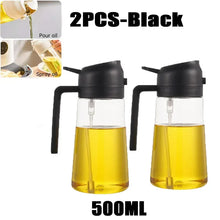 Load image into Gallery viewer, 2 in1 Plastic Kitchen Barbecue Cooking Oil Spray Bottle Olive Oil Dispenser Oil Jar Baking Vinegar Soy Sauce Spray Container