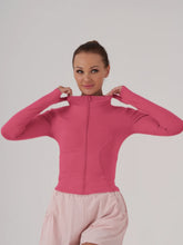 Load image into Gallery viewer, Fitfemme Sports Jacket Women Zip Fitness Yoga Shirt Winter Warm Gym Top Activewear Running Coats Workout Clothes For Cycling