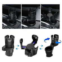 Load image into Gallery viewer, Adjustable Dual Cup Holder Car Mount Multifunction with Phone Holder Car Cup Expansion Adapter for Vehicle Cup Holers