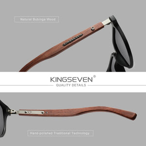 KINGSEVEN Men's Polarized Wood Sunglasses - Fashion Driving Eyewear