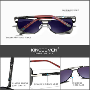 KingSeven Aluminum Polarized Sunglasses: Fashion Frame Mirror Sun Glasses