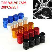 Load image into Gallery viewer, 20Pcs Car Tire Valve Stems Cap Aluminum Knurling Style Universal Wheel Air Valve Caps