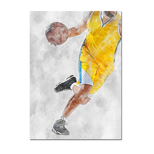 Football Basketball Poster Canvas Painting – Modern Sports Wall Art