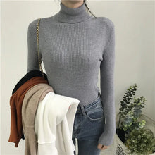 Load image into Gallery viewer, Women Turtleneck Sweater Knitted Soft Pullovers cashmere Jumpers Basic Solid Soft Sweaters Women Autumn Winter Casual Tops