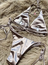 Load image into Gallery viewer, Halter Brazilian Metallic Satin Bikini Women Swimwear Female Swimsuit Two-pieces Bikini Set High Cut Bathing Suit Swim Beachwear