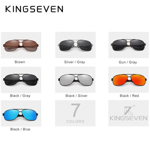 KINGSEVEN Polarized Sunglasses Vintage Mirror Lens Aluminum Temple Sun Glasses