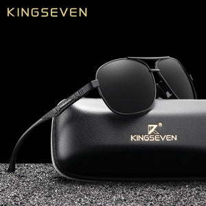 KINGSEVEN Polarized Sunglasses: Vintage Aluminum Mirror Lens Eyewear