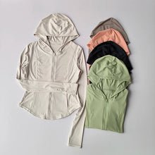 Load image into Gallery viewer, Women Yoga Jacket Long Sleeve Sports Tops Zip Fitness Shirt Winter Warm Hoodie Gym Top Activewear Running Coats Workout Clothes