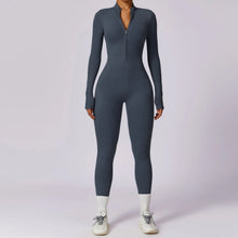 Load image into Gallery viewer, Winter Autumn Women's One-piece Yoga Jumpsuit leggings Long-sleeved Warm ski Overalls Outerwear High Elastic Cycling Bodysuit