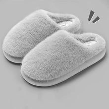 Load image into Gallery viewer, Winter Women's Faux Fur Warm Slippers-Plush Toe-Cover Slip-Resistant Cotton House Shoes,Soft Cozy Indoor Slides with Thick Sole