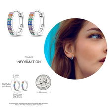 Load image into Gallery viewer, 925 Silver Hoop Earrings  For Woman Pendientes Zircon Heart Shape Star Eardrop Original Earring Fashion Jewelry