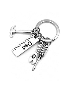 Mini Tools Set Keychain Papa Gifts Screwdriver Hammer Wrench Multi-tool Keyring
