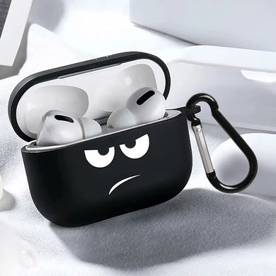 Creative Black Apple AirPods Case Cool Expression Protective Cover for All Generations