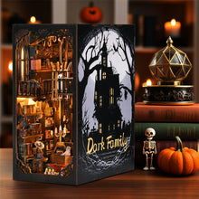 Load image into Gallery viewer, Book Nook Kit Dark Family DIY Wooden Puzzle Gothic style Halloween Bookshelf Dollhouse Model Bookend Building Home Decoration