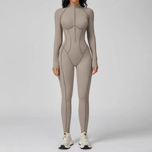 Load image into Gallery viewer, Yoga Bodysuit Long Sleeved Women's Tracksuits Gym Zipper Jumpsuits Sports Workout High-intensity Fitness One-piece Tights Suit
