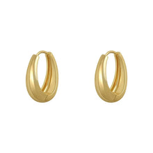Load image into Gallery viewer, 2024 New Classic Copper Alloy Smooth Metal Hoop Earrings For Woman Fashion Korean Jewelry Temperament Girl's Daily Wear earrings