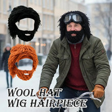 Load image into Gallery viewer, Punk-style Knitted Cap Funny Wig Beard Knitted Hats Hobo Mad Scientist Hip Hop Handmade Knit Warm Winter Cap Beanies Hat
