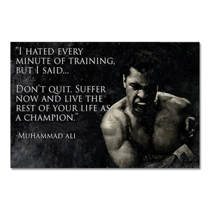 Boxer Wall Art Poster Mike Tyson Muhammad Ali Motivational Quote Home Decor Pictures Prints Canvas Painting Living Room Decor
