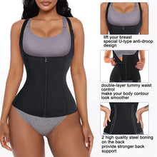 Load image into Gallery viewer, Waist Trainer Tank Top For Women Zipper Body Shaper Tummy Control Sleeveless Top Women's Activewear Body Shaping Underwear