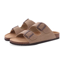 Load image into Gallery viewer, Comwarm Fashion Women's Suede Mules Slippers Men Clogs Cork Insole Sandals With Arch Support Outdoor Beach Slides Home Shoes