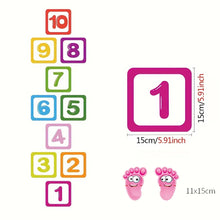 Load image into Gallery viewer, Hopscotch Floor Stickers 10PCS Waterproof Number Game for Kids Room Decor