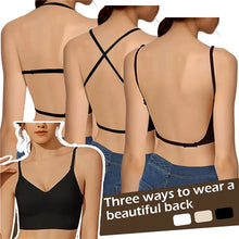Load image into Gallery viewer, Women Invisible Bra Deep U Plunge Bras Backless Top for Dresses Sexy Lingerie with Transparent Strap Push Up Strapless Underwea