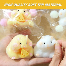 Load image into Gallery viewer, Squishy Hamster Toy with Cheese – Cute Stress Reliever, Fidget Toy for Kids &amp; Teens