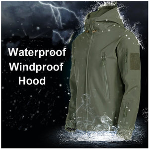 Men's Winter Fleece Jacket Tactical Waterproof Outdoor Hiking Fishing Hunting Coats M-5XL