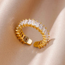Load image into Gallery viewer, 316L Stainless Steel Rings for Women Gold Color Never Fade Luxury Classic rings wedding couple rings Jewelry Free Shipping