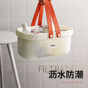 Portable Plastic Storage Basket Bathing Toiletries Organizer Modern Simple Style