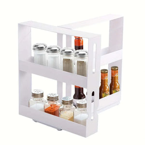 Rotating Spice Rack! 2-Tier, Pull-Out Organizer