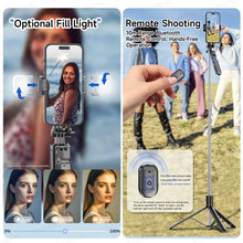 Load image into Gallery viewer, F16 Selfie Stick Tripod with 1708mm Long 8-Section Pole, Bluetooth Remote, 360° Rotation, 1/4 Interface, for Phone Camera Vlog