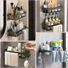 Load image into Gallery viewer, Aluminum Bathroom Shelf - No Drill Shower Rack &amp; Kitchen Organizer