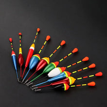 Load image into Gallery viewer, 10PCS Fishing Floats Set Buoy Bobber Light Stick Mixed Sizes Colors Fishing Gear
