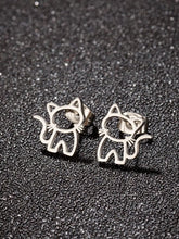 Load image into Gallery viewer, 1 Pair Cute Cat Stainless Steel Stud Earrings for Mens Womens Punk Students Gifts Trend Fashion Small Ear Studs Jewelry