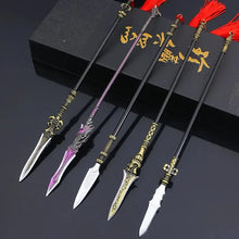 Load image into Gallery viewer, Ancient Cold Weapon Model Tiger Head Chisel Golden Spear Miniature Toy for Boys