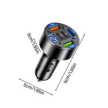 Load image into Gallery viewer, 250W 5 Ports Car Charger Fast Charging PD QC3.0 USB C Car Phone Charger Type C Adapter In Car For IPhone